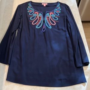 Lilly Pulitzer Navy 3/4 Sleeve Top size S